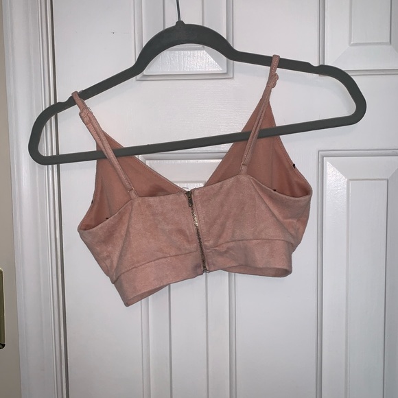 Pink Suede Crop Top - Picture 2 of 3